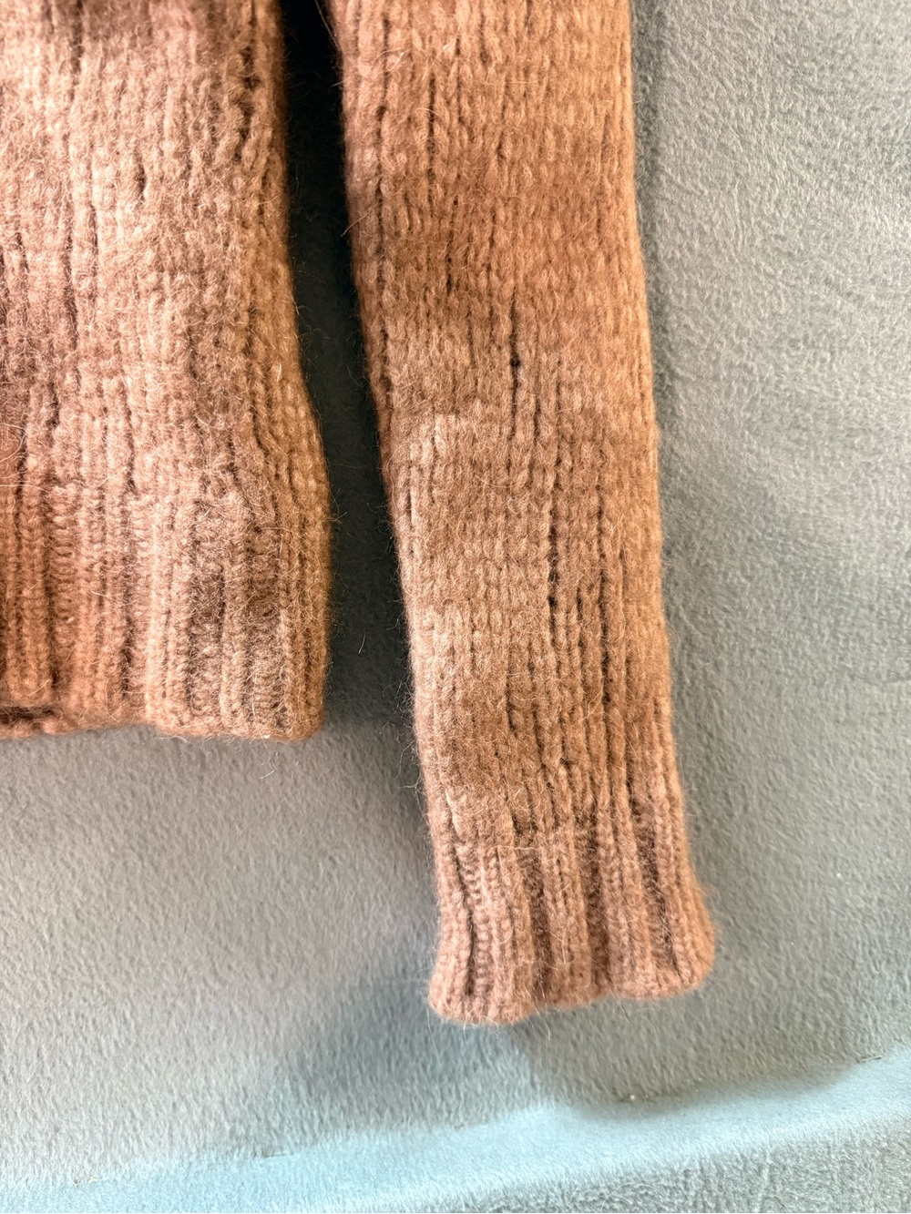 Zara - Cozy Knit Sweater with Attached Scarf in Camel Color - Picture 4 of 9